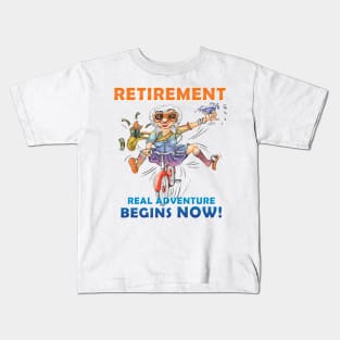 Embrace Retirement: Money, Wine, and Biking Kids T-Shirt